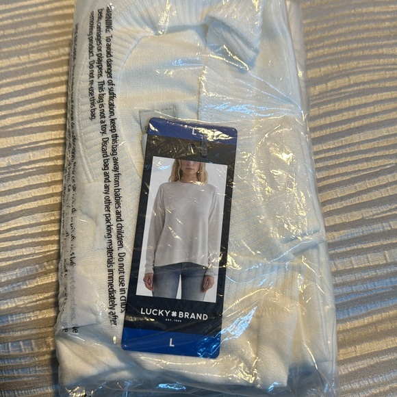 Lucky Brand Women’s Crewneck Pullover Soft Knit Sweater marshmallow NWT - Picture 11 of 12